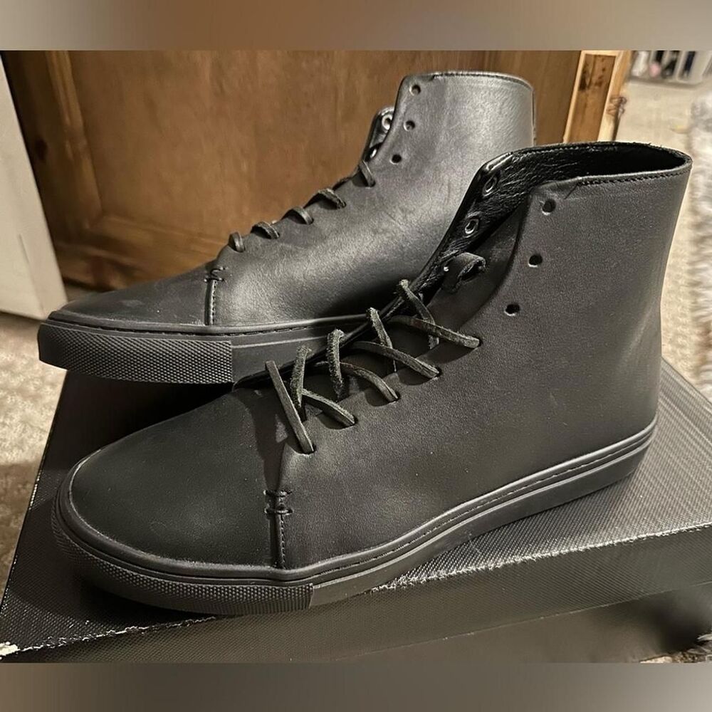 Thursday boot company high top premier sneakers in black vachetta leather size 8